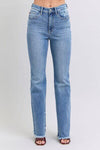 Judy Blue Full Size Raw Hem High Rise Bootcut Jeans - DAVERRI FASHIONS