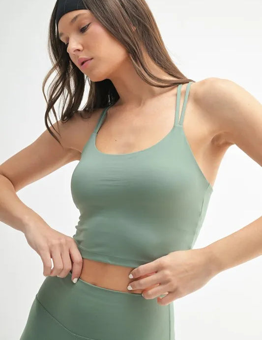 MONO B Venice Cloud Light Crisscross Sports Bra | Daverri Fashions