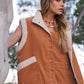 Button Up Sherpa Vest Coat - DAVERRI FASHIONS