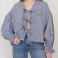 Tied Flounce Sleeve Blouse - DAVERRI FASHIONS
