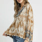 Umgee Floral Boho Blouse with Scalloped Hem