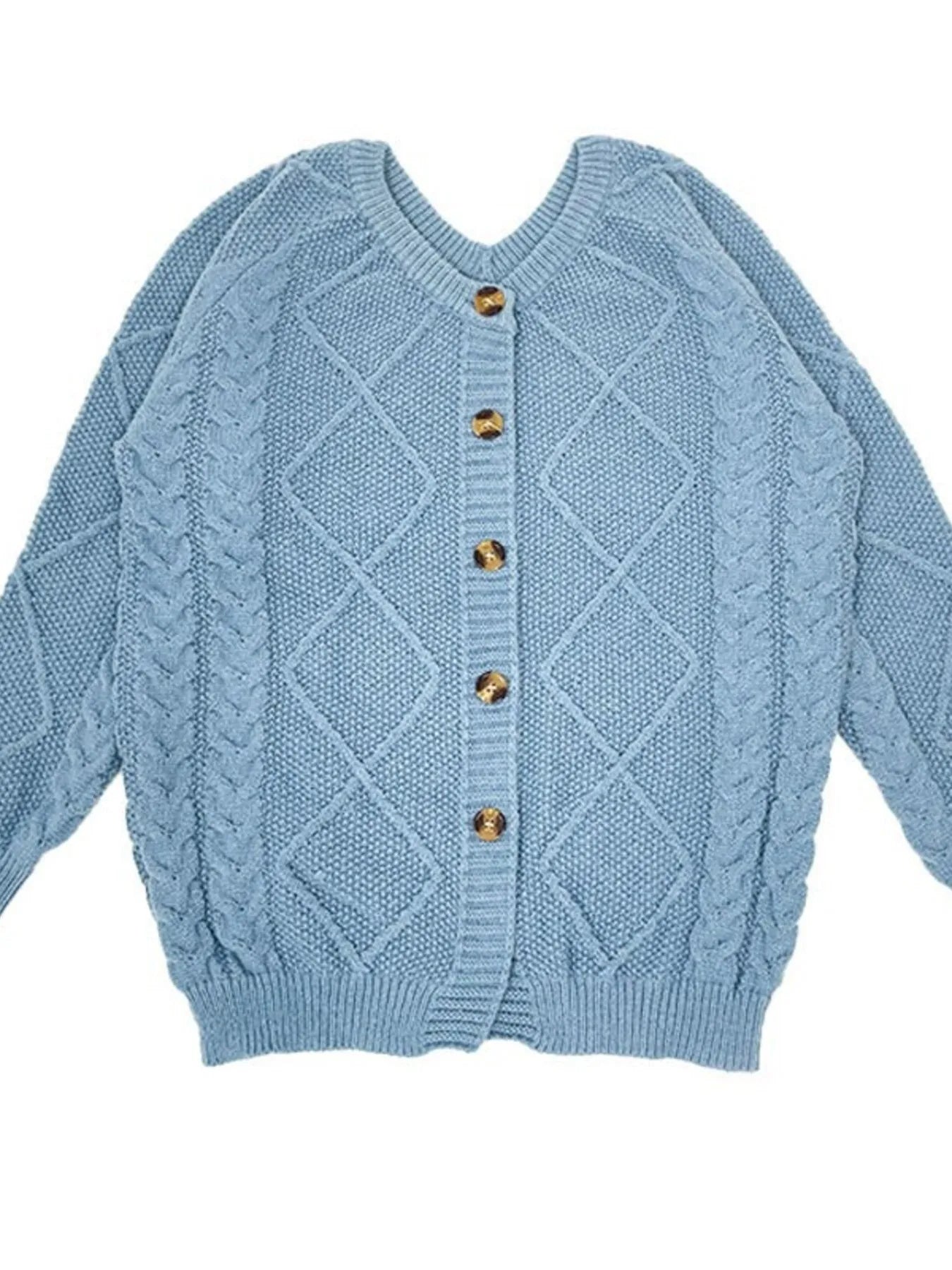 Button-Front Long Sleeve Cardigan | Cardigans Daverri Fashions