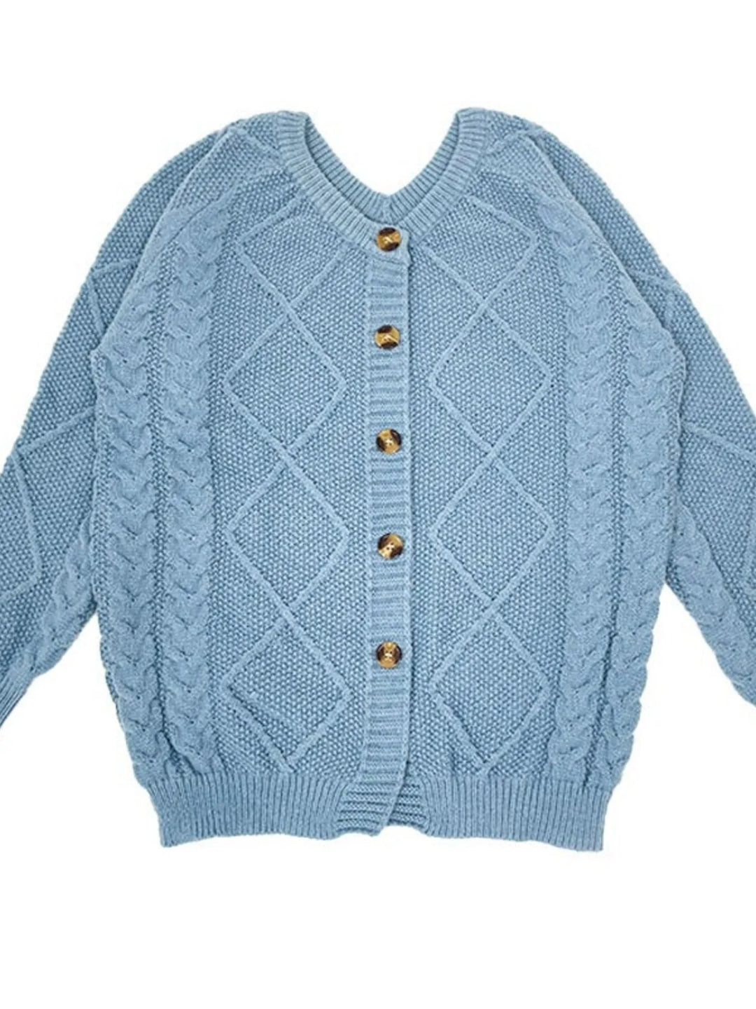 Button-Front Long Sleeve Cardigan | Cardigans Daverri Fashions