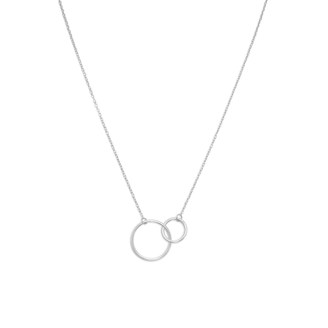 16" + 2" Rhodium Plated Circle Link Necklace Default Title Necklaces