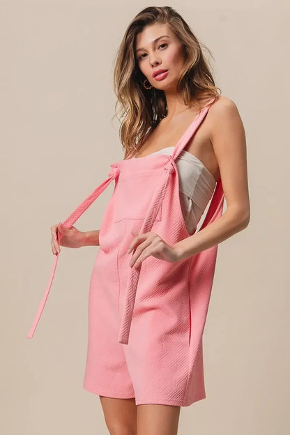 BiBi Texured Jacquard Romper with Side Pockets - DAVERRI FASHIONS