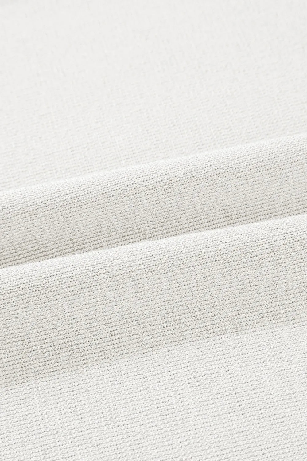 Cream-colored linen textured fabric in Contrast Trim Round Neck Top and Pants Set