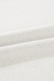 Cream-colored linen textured fabric in Contrast Trim Round Neck Top and Pants Set