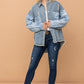 And The Why Full Size Paisley Print Quilted Sleeves Denim Jacket - DAVERRI FASHIONS