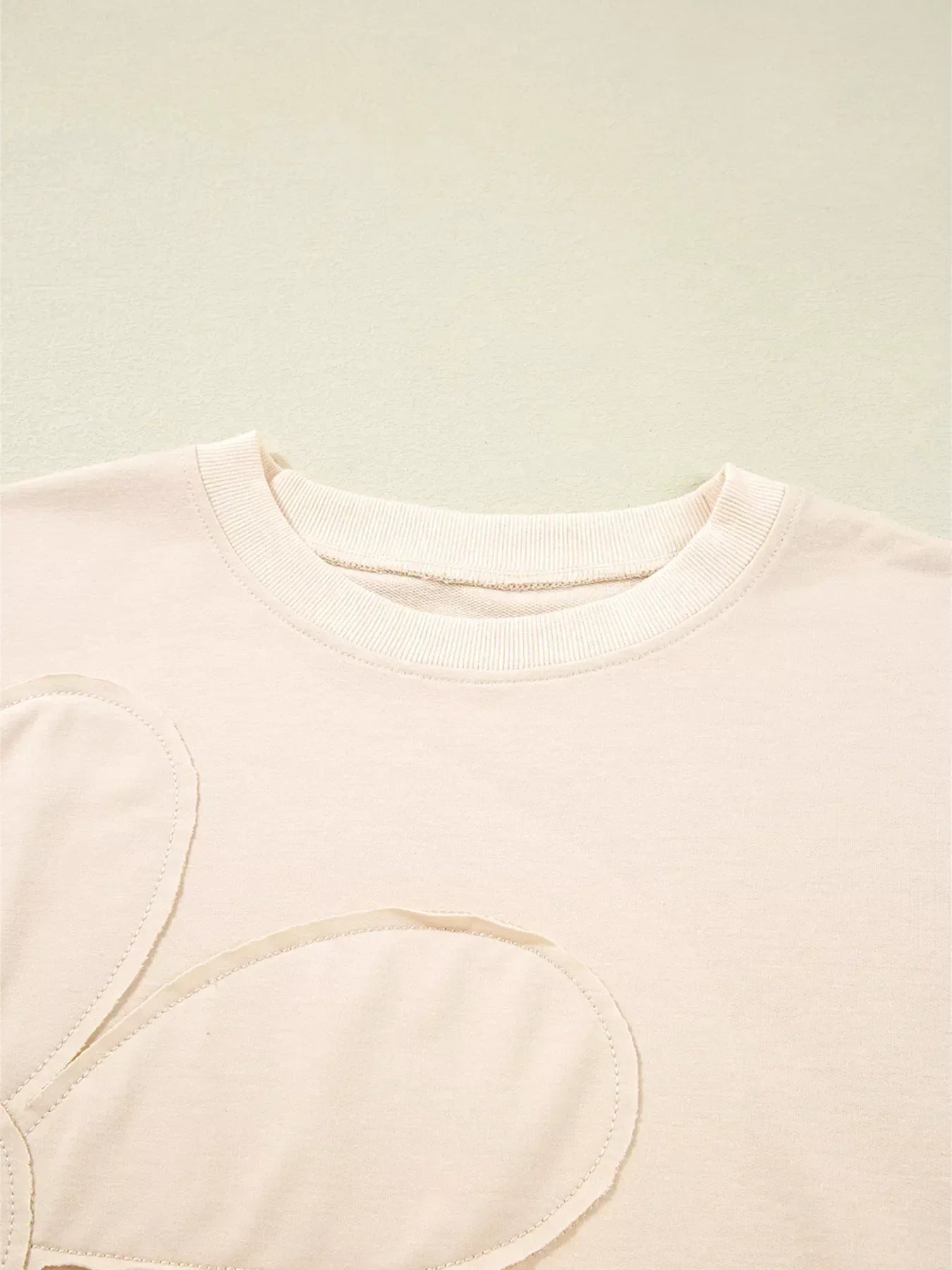 Flower Patch Drop Shoulder Sweatshirt - DAVERRI FASHIONS