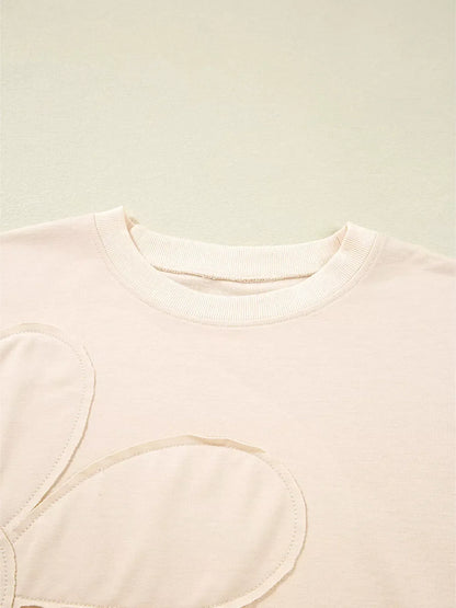 Flower Patch Drop Shoulder Sweatshirt - DAVERRI FASHIONS