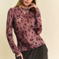 Davi & Dani Floral Mesh Long Sleeve Sheer Layering Top - DAVERRI FASHIONS