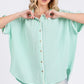 SAGE+FIG Boho Contrast Zigzag Trim Gauze Button-Up Shirt Shirts