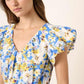 Mittoshop Floral V-Neck Cap Sleeve Mini Dress - DAVERRI FASHIONS