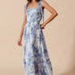 SO ME Floral Print Flowy Maxi Dress with Lace Ribbon Tie