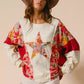 BiBi Floral Print Mixed Star Patch Round Neck Sweatshirt - DAVERRI FASHIONS