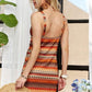 ADORA Contrast Striped V-Neck Mini Dress Mini Dresses