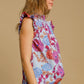 Umgee Full Size Floral Print Ruffled Cap Sleeve Blouse Plus Size Blouses