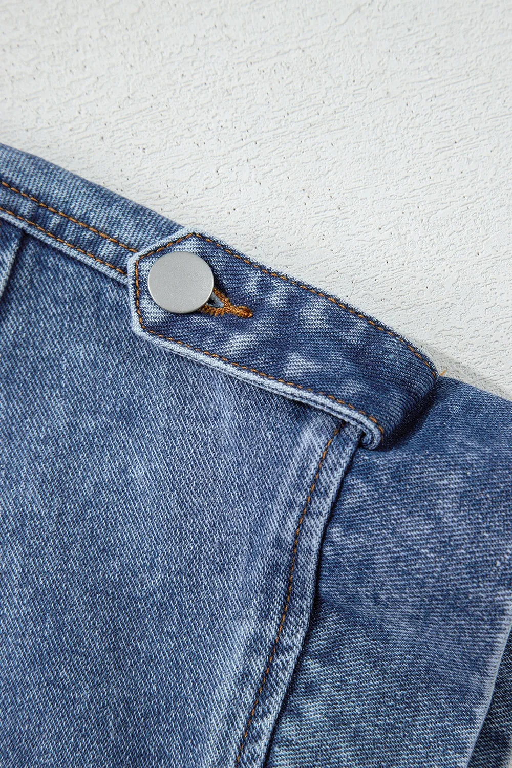 Button Up Cap Sleeve Denim Jacket | Denim Jacket Daverri Fashions