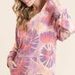 BiBi Circular Tie Dye Print Terry Hoodie with Kangaroo - DAVERRI FASHIONS