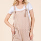 BOMBOM Wide Leg Ribbed Overalls with Pockets Overalls