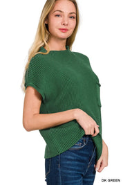 Zenana Mock Neck Short Sleeve Sweater | Sweaters Daverri Fashions