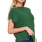 Zenana Mock Neck Short Sleeve Sweater - DAVERRI FASHIONS