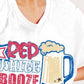 BiBi Red White and Booze graphic jersey top with beer mug