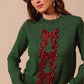 SO ME Sequins Bow Ribbon Embellished Christmas Sweater - DAVERRI FASHIONS
