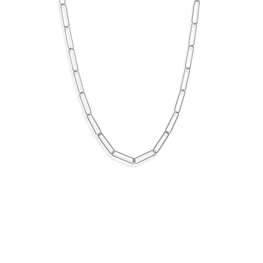 Made in Italy 21" Paperclip Chain Necklace Sterling Silver 4mm x 15mm Sterling silver Necklaces