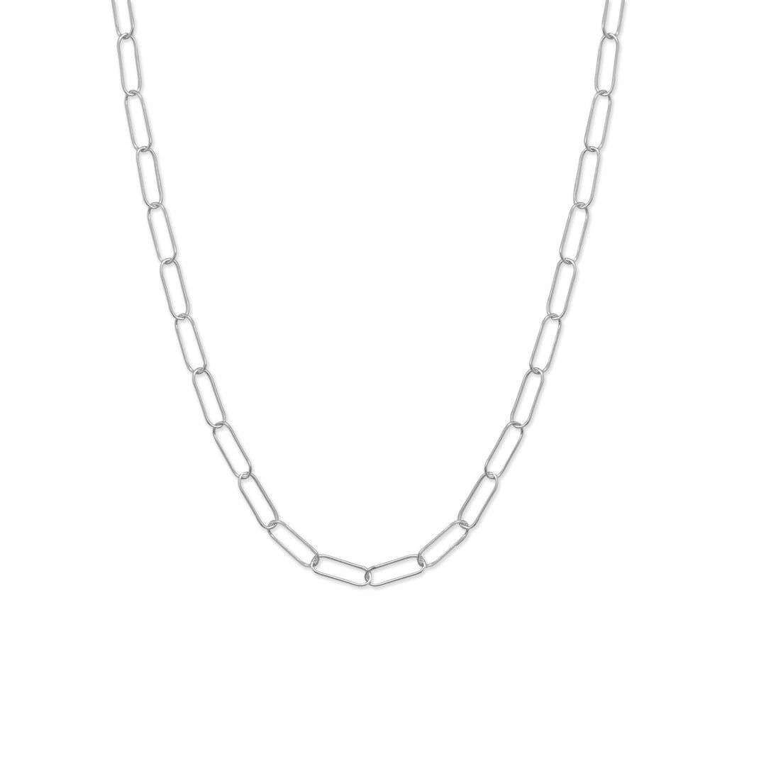 18" Rhodium Plated Paperclip Necklace Default Title Necklaces