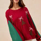 BiBi Christmas Theme Tree Embroidered Sweater - DAVERRI FASHIONS