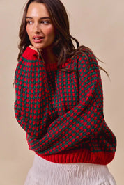 SO ME Textured Two Tone Sweater | Sweaters Daverri Fashions