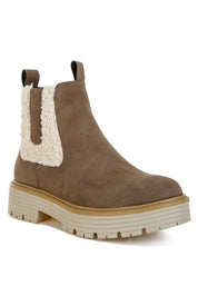 Mothman Faux Fur Detail Chunky Ankle Boots | Boots Daverri Fashions
