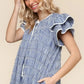 Haptics Double Ruffle Sleeve Dress with Side Pockets Knee Length Dresses