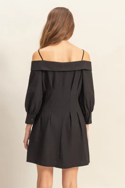 HYFVE Button Down Spaghetti Strap Mini Dress with Pockets Mini Dresses