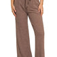 Ribbed Drawstring Lounge Pants Brown - DAVERRI FASHIONS