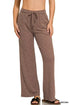 Ribbed Drawstring Lounge Pants Brown - DAVERRI FASHIONS