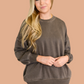 Talk Cozy to Me Stepped Hem Pullover in Brown
