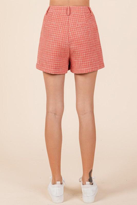 Mittoshop Tweed Classic Shorts with Side Pockets | Shorts Daverri Fashions