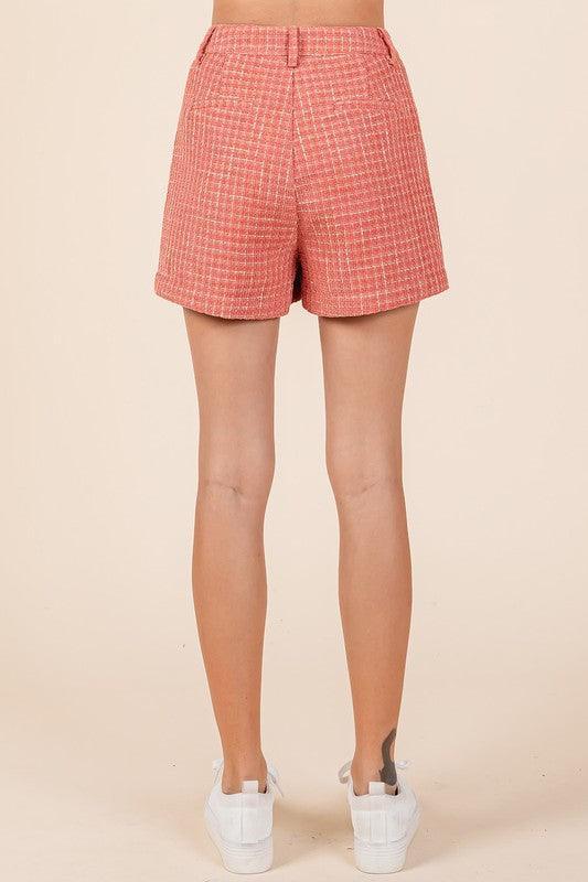 Mittoshop Tweed Classic Shorts with Side Pockets - DAVERRI FASHIONS