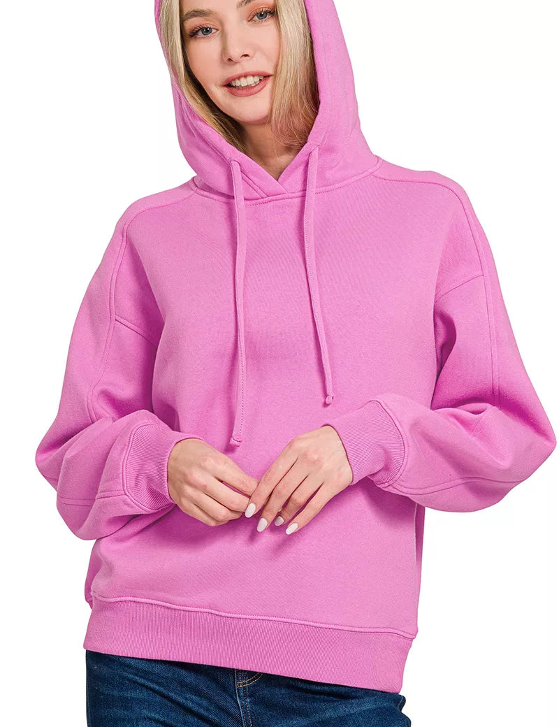 Zenana Drawstring Relaxed Fit Fleece Hoodie | Hoodies Daverri Fashions