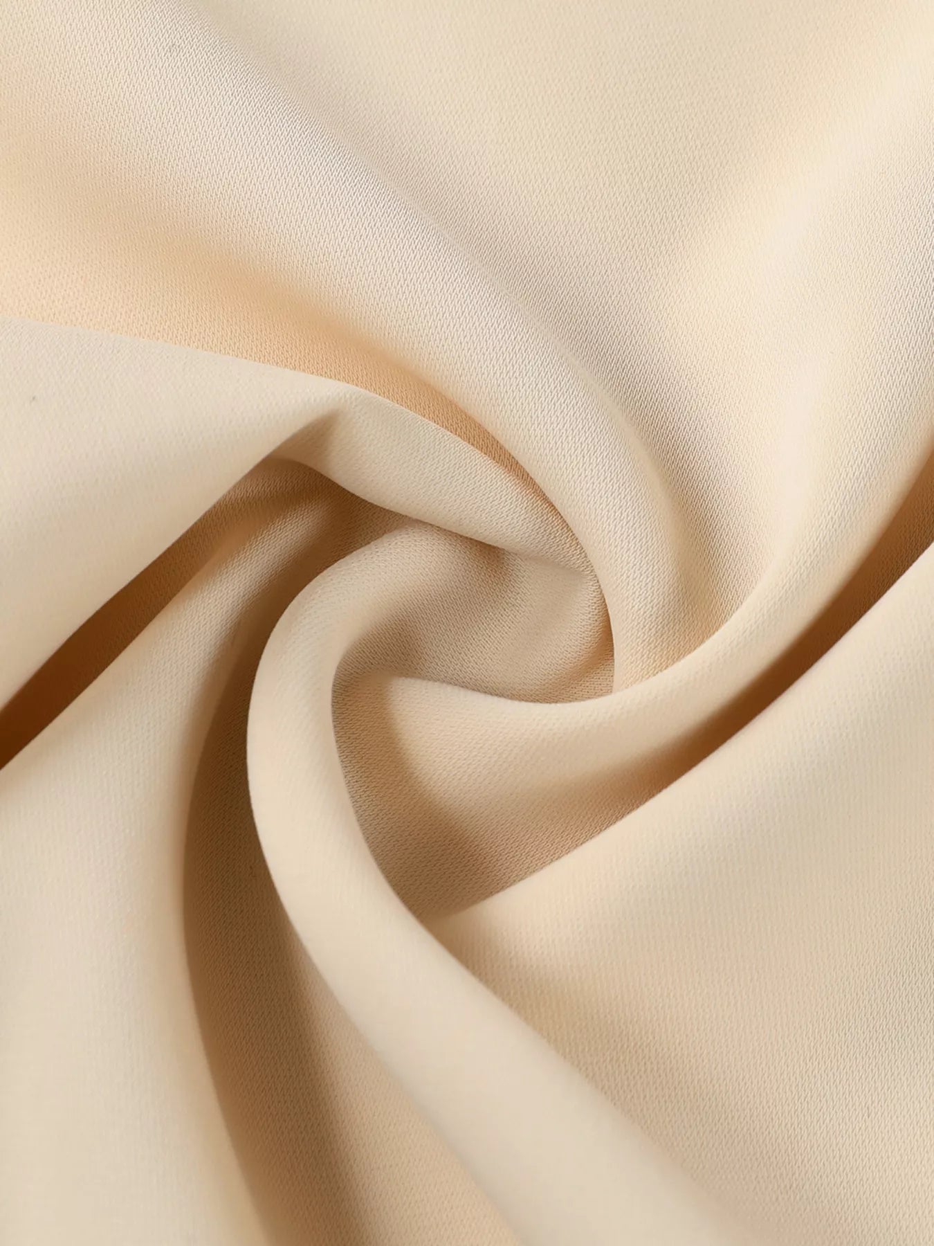 Cream silk women’s oversized 3/4 sleeve button-up shirt fabric