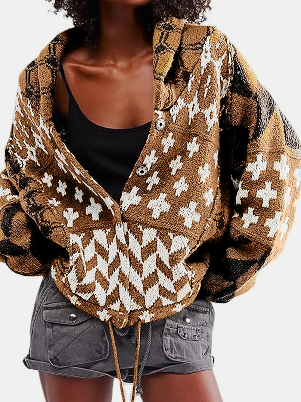 Collared Neck Long Sleeve Cardigan | Cardigans Daverri Fashions