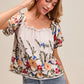 SO ME Floral Embroidered Two Way Off The Shoulder Blouse Blouses
