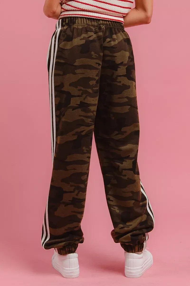 BiBi Side Lines Camouflage Track Pants - DAVERRI FASHIONS