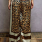 POL Leopard Printed Woven Wide Leg Drawstring Pants - DAVERRI FASHIONS