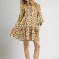 Umgee Leopard Print Tiered Mini Dress - DAVERRI FASHIONS