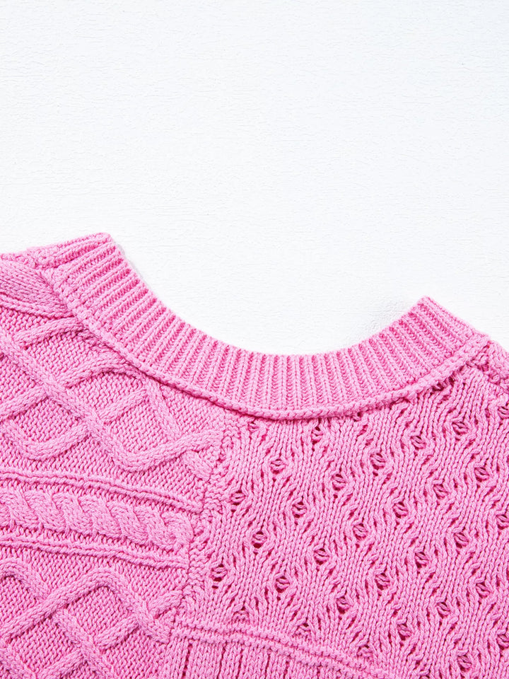 Cable Knit Dolman Sweater Vest | Sweater Vests Daverri Fashions