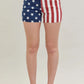 Judy Blue Full Size High Waist Americana Flag Fray Hem Shorts Plus Size PRINT Denim Shorts