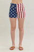 Judy Blue Full Size High Waist Americana Flag Fray Hem Shorts Plus Size PRINT Denim Shorts